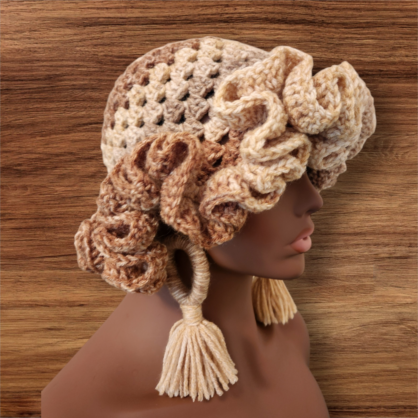 Crochet Ruffle Bucket Hat & Earring Set