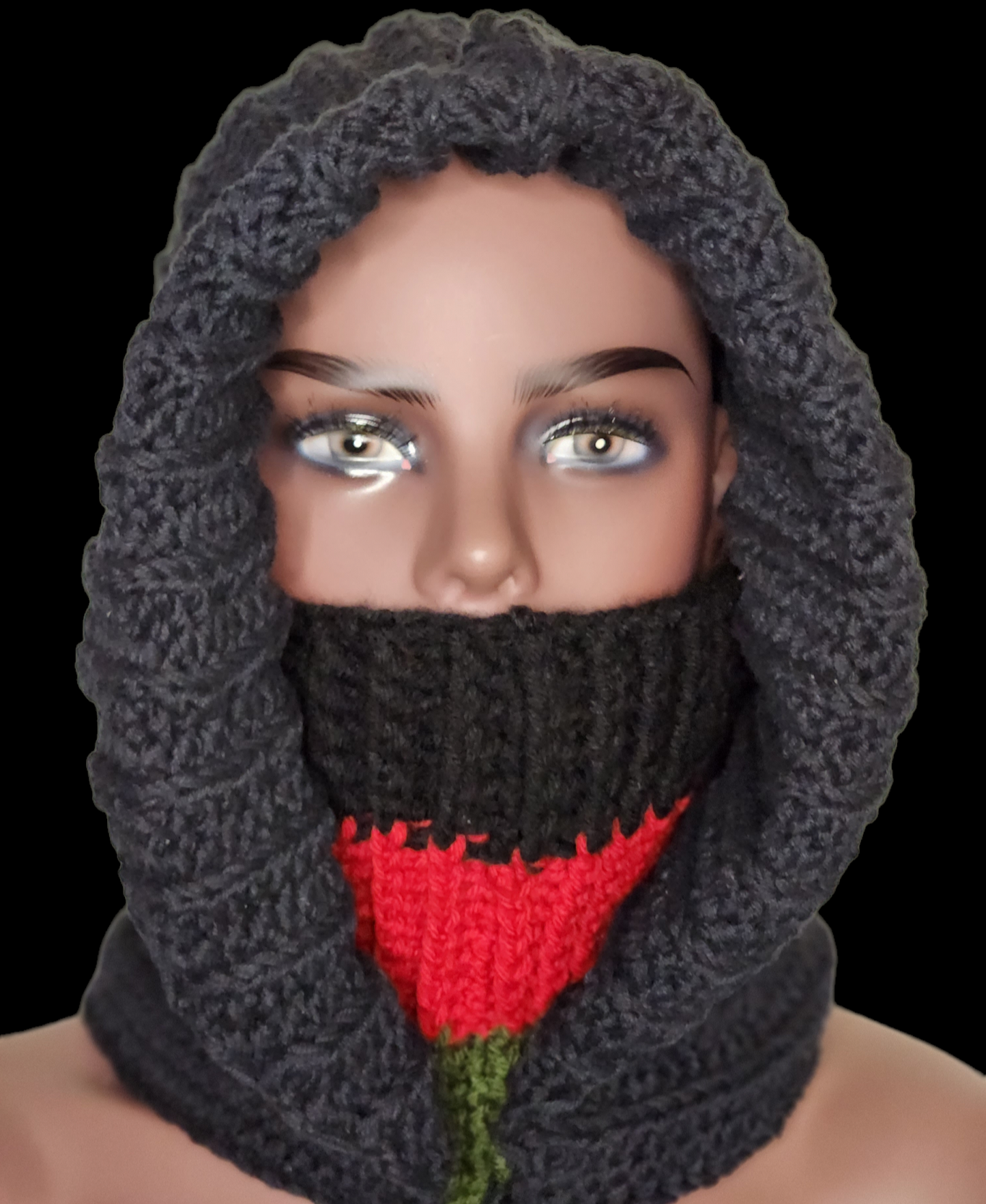 Crochet Turtleneck Hoodie