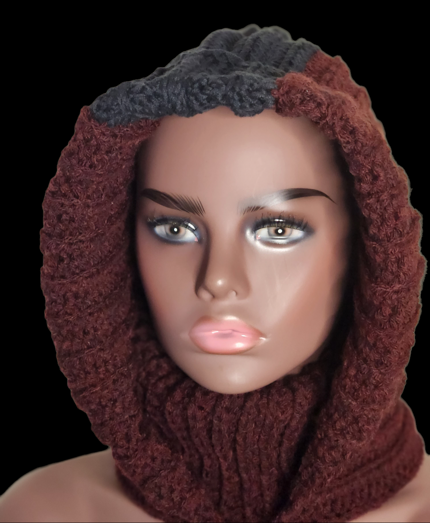 Crochet Turtleneck Hoodie