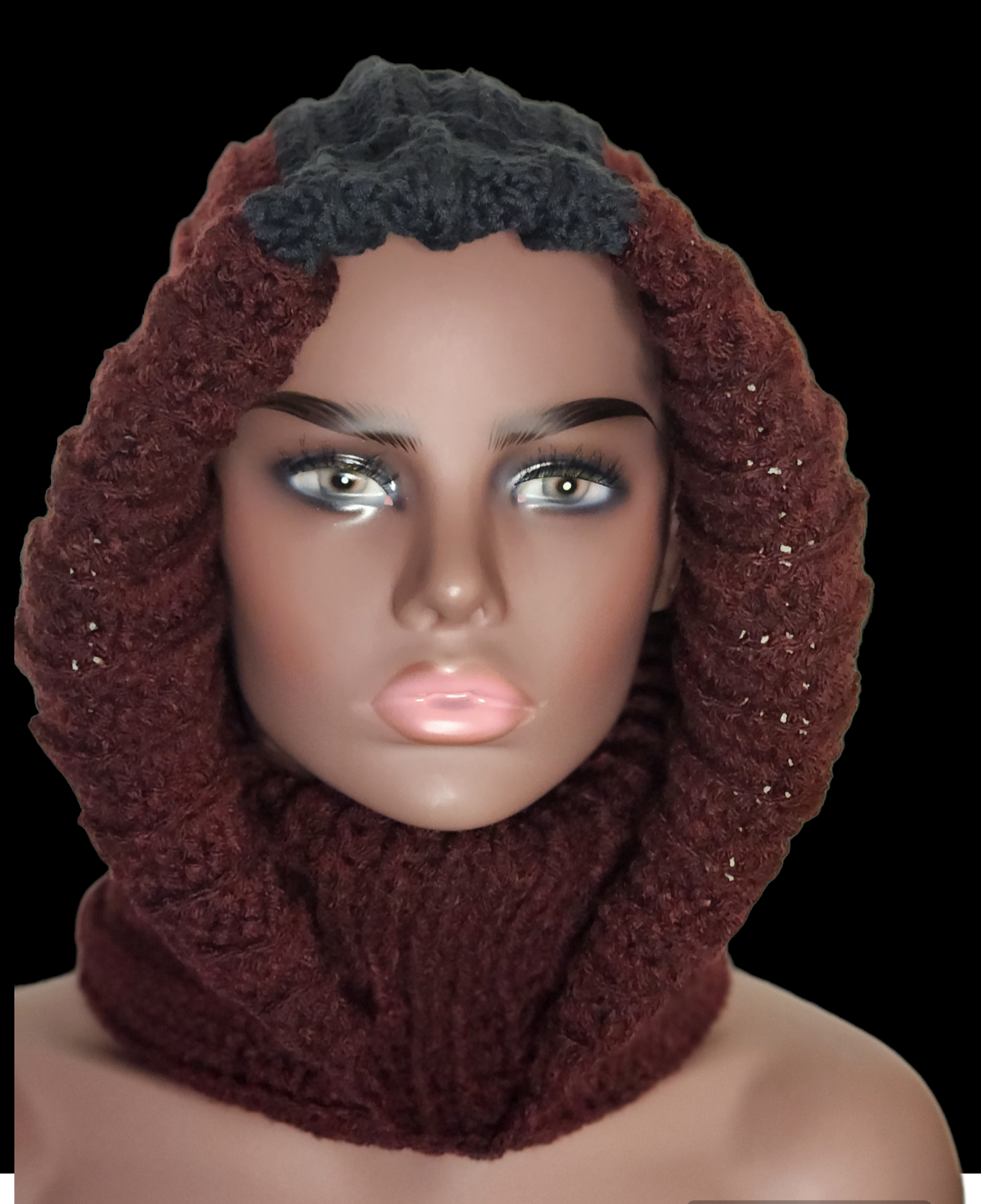 Crochet Turtleneck Hoodie