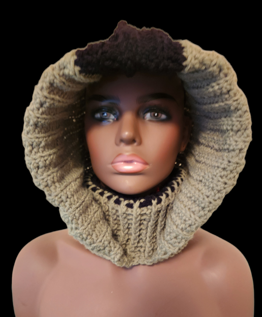 Crochet Turtleneck Hoodie