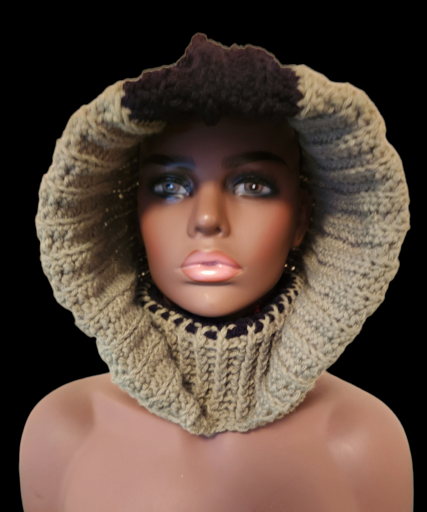 Crochet Turtleneck Hoodie