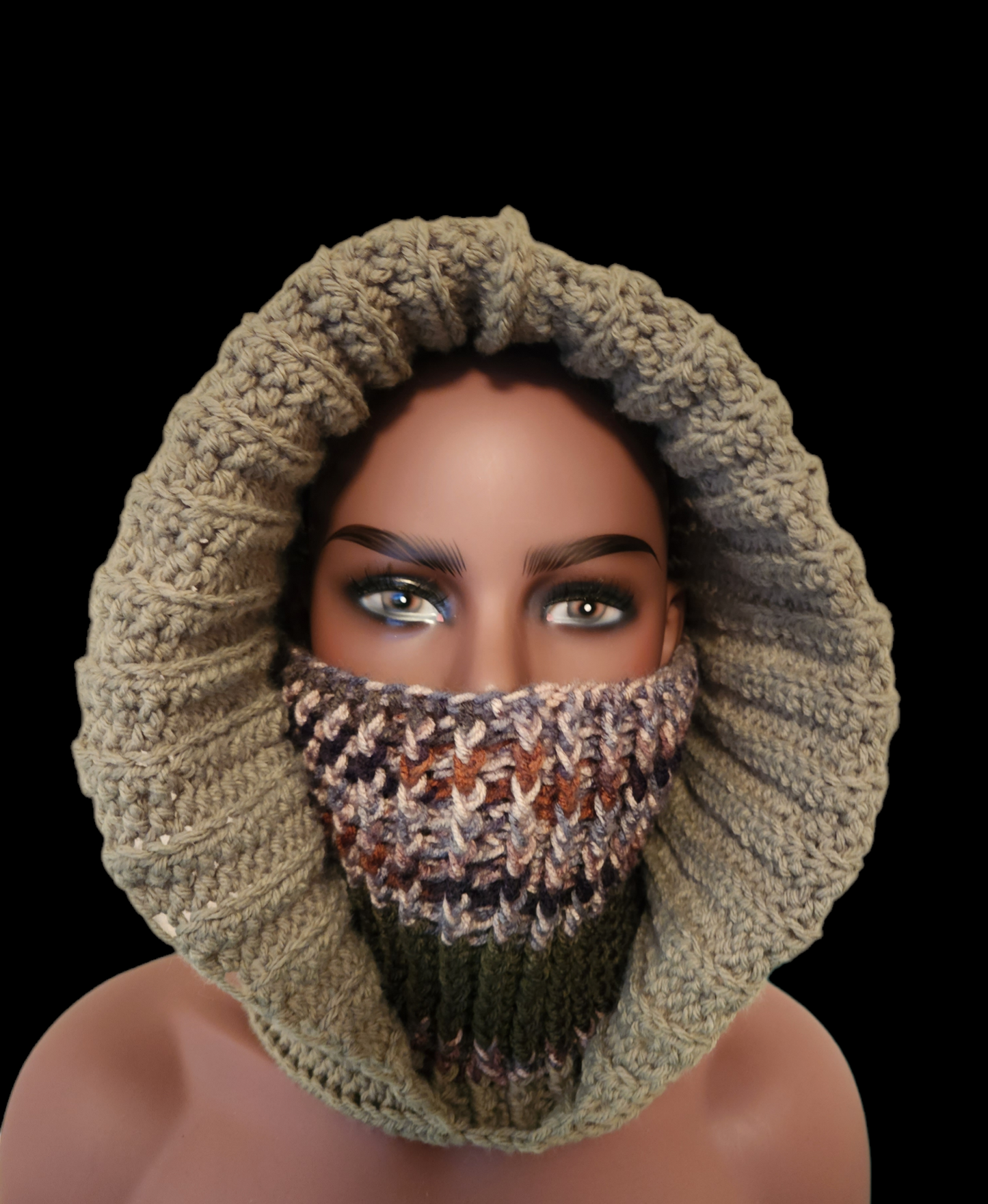 Crochet Turtleneck Hoodie