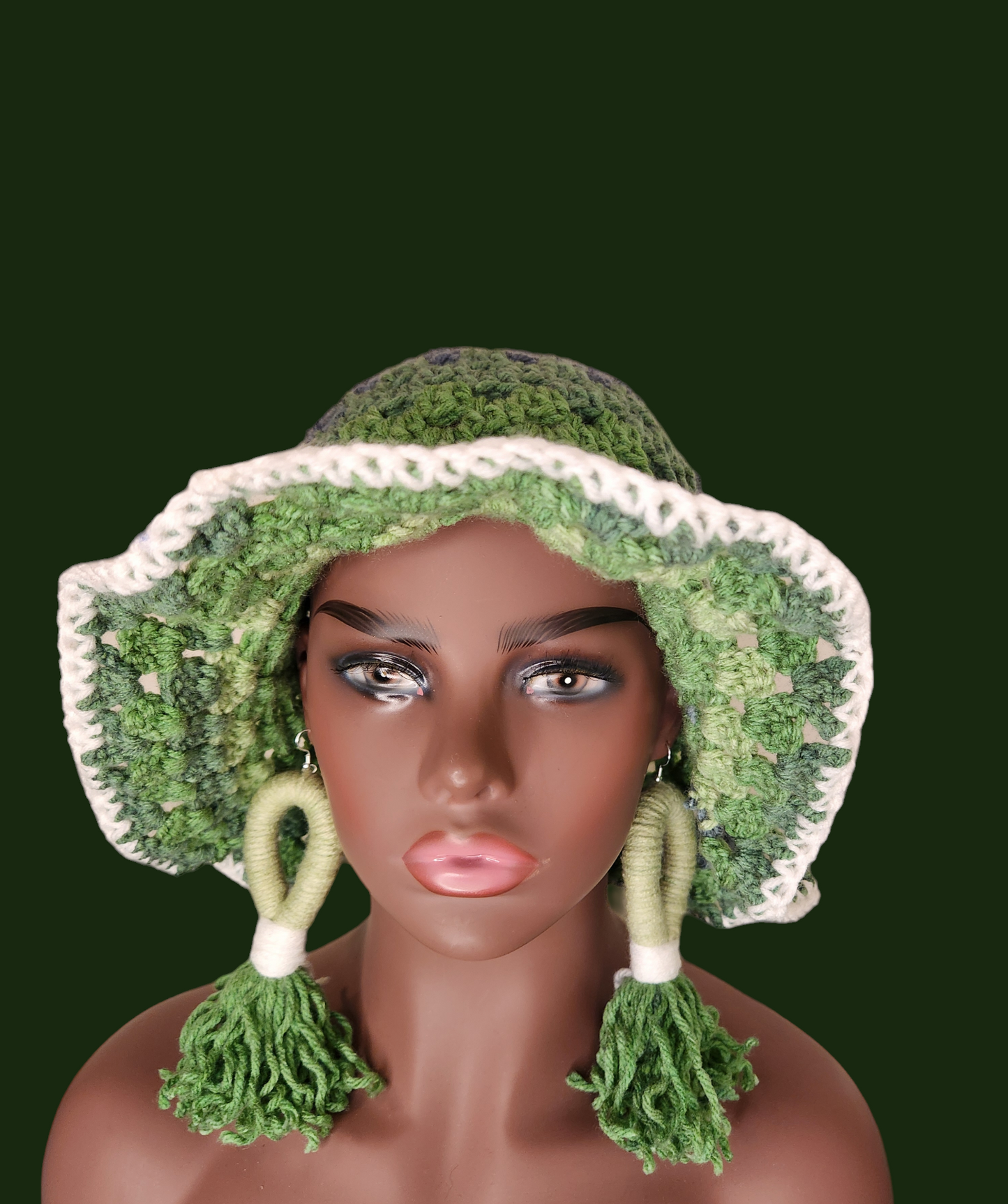 Crochet Bucket Hat & Earring Set