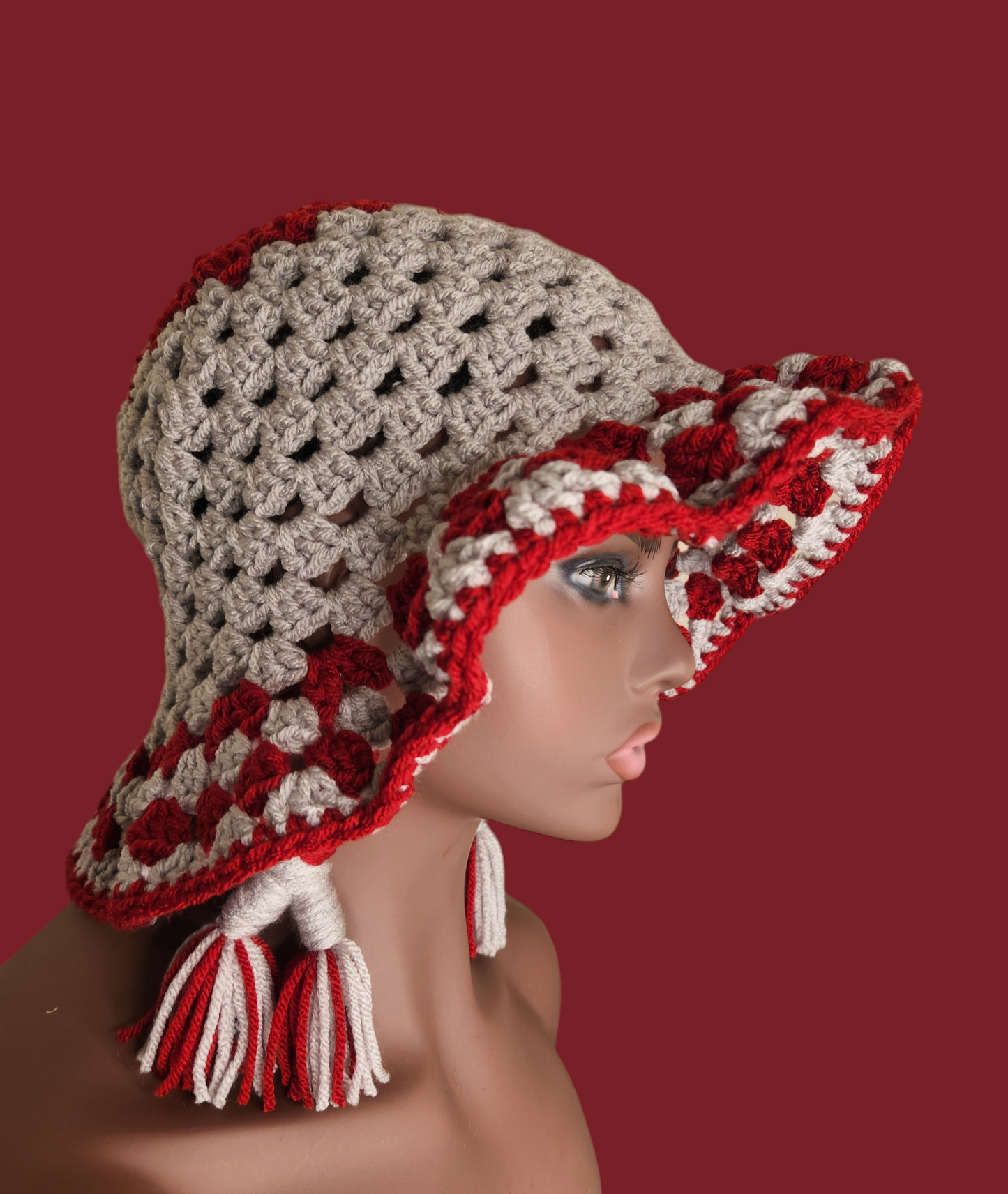 Crochet Bucket Hat & Earring Set