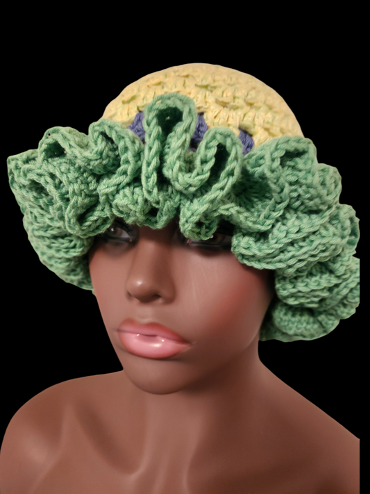 Crochet Ruffle Bucket Hat