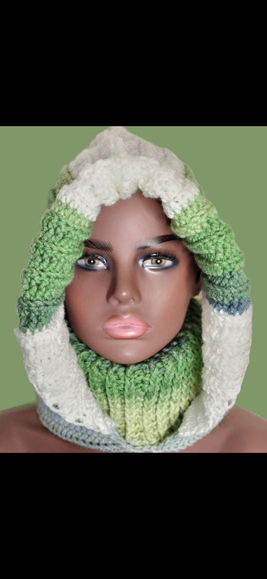 Crochet Turtleneck Hoodie