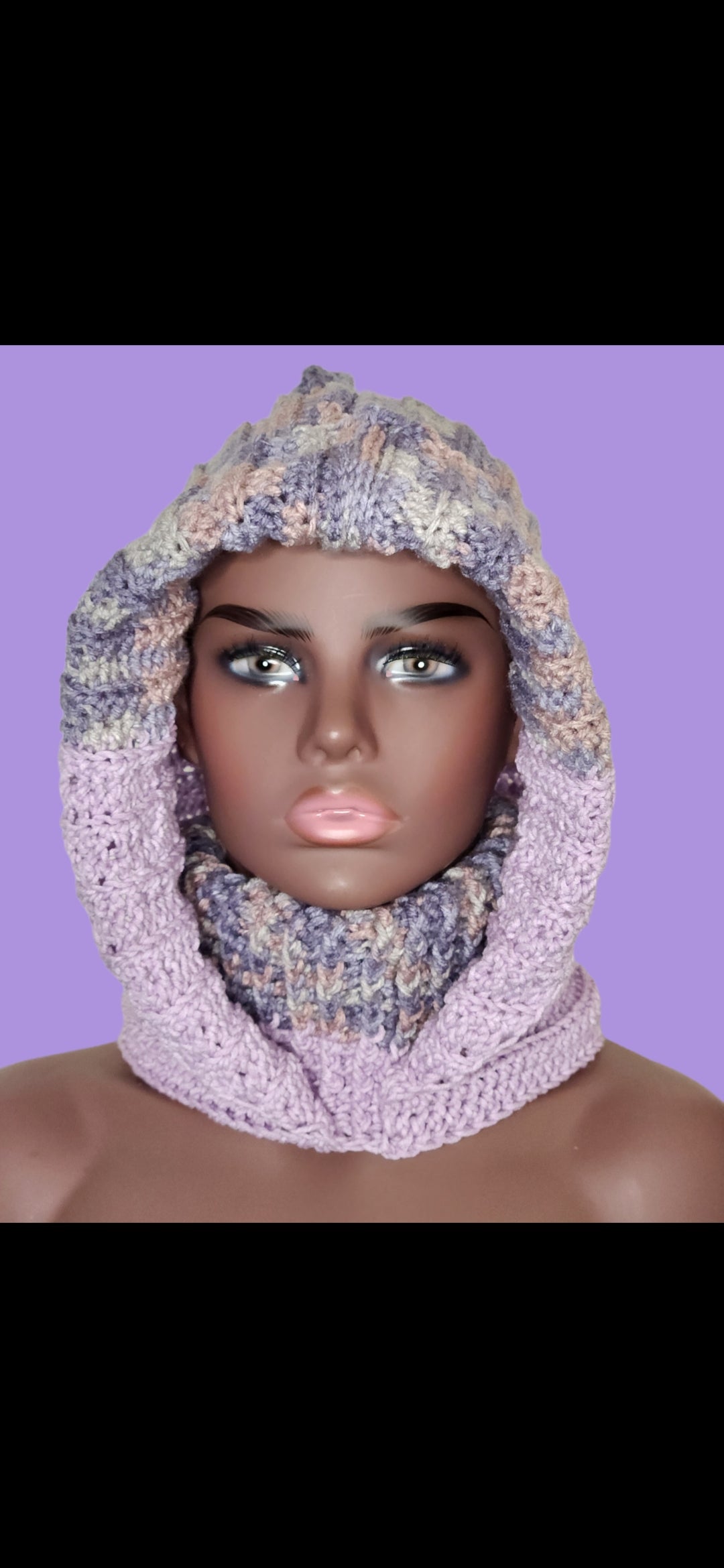 Crochet Turtleneck Hoodie