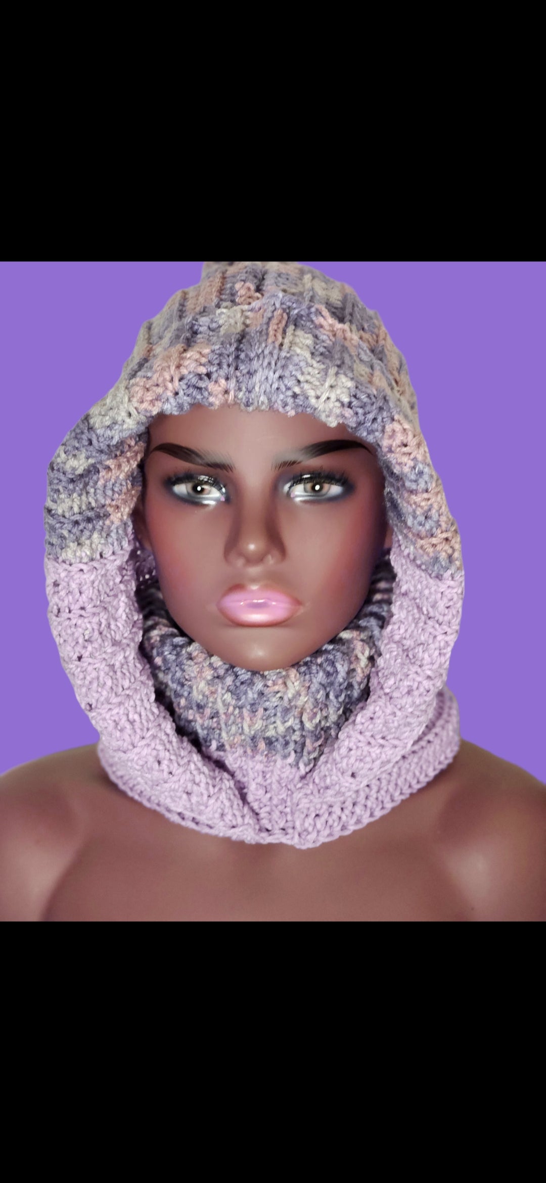 Crochet Turtleneck Hoodie