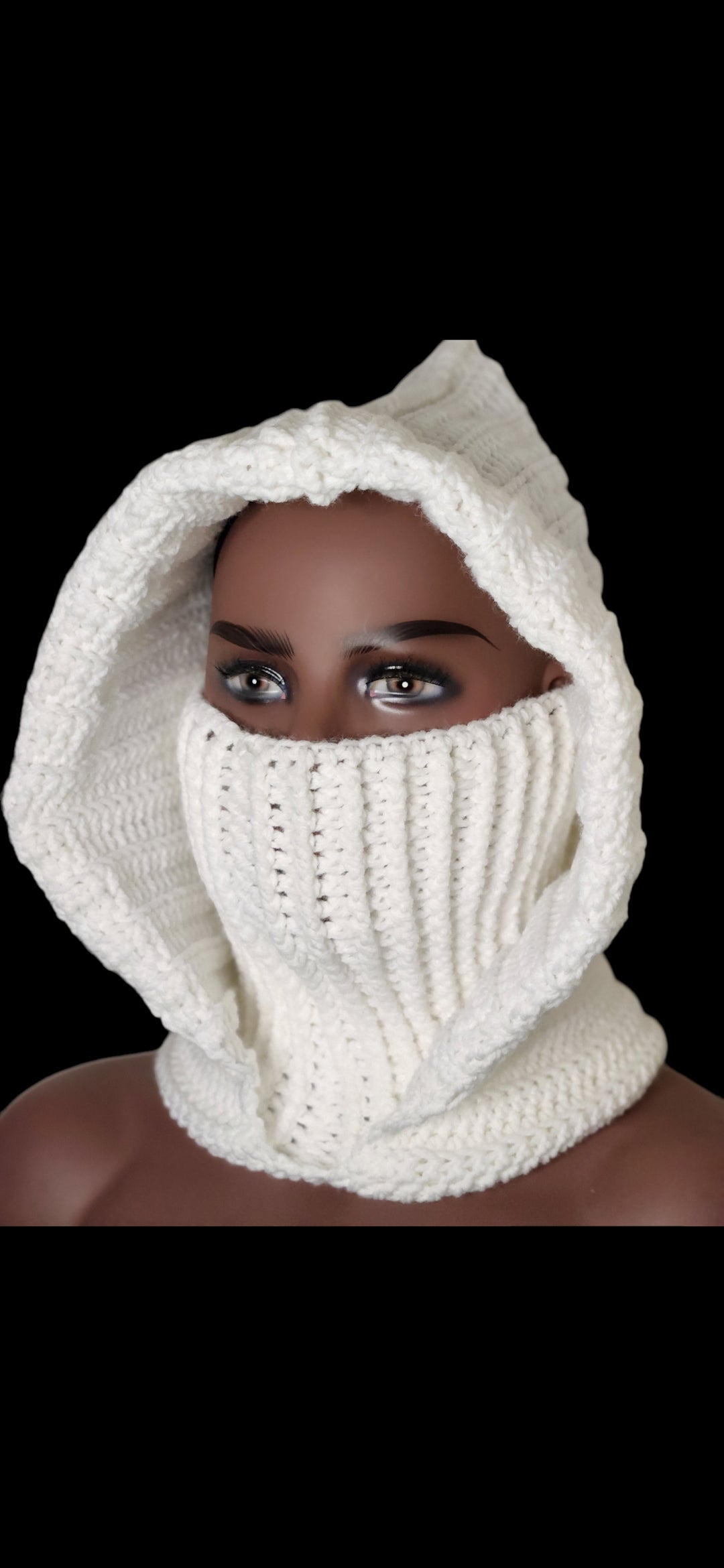 Crochet Turtleneck Hoodie