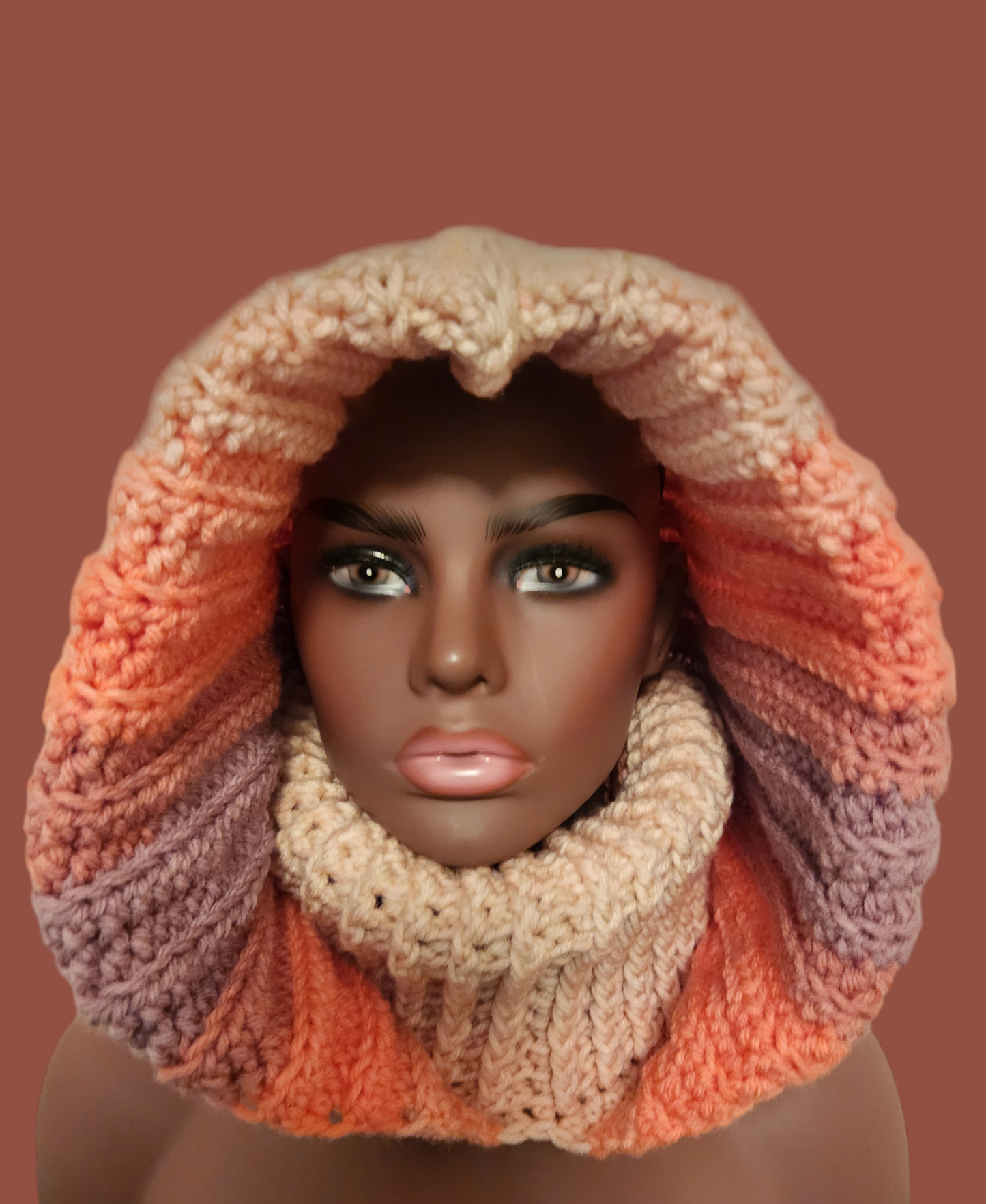 Crochet Turtleneck Hoodie