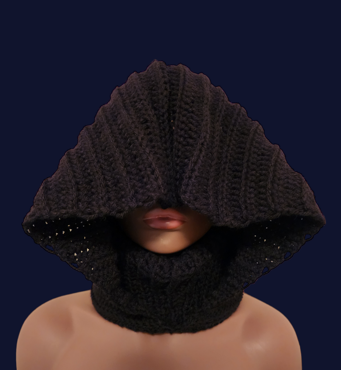 Crochet Turtleneck Hoodie