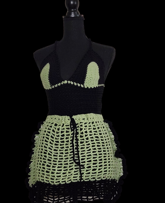 Crochet Side Ruffle Skirt