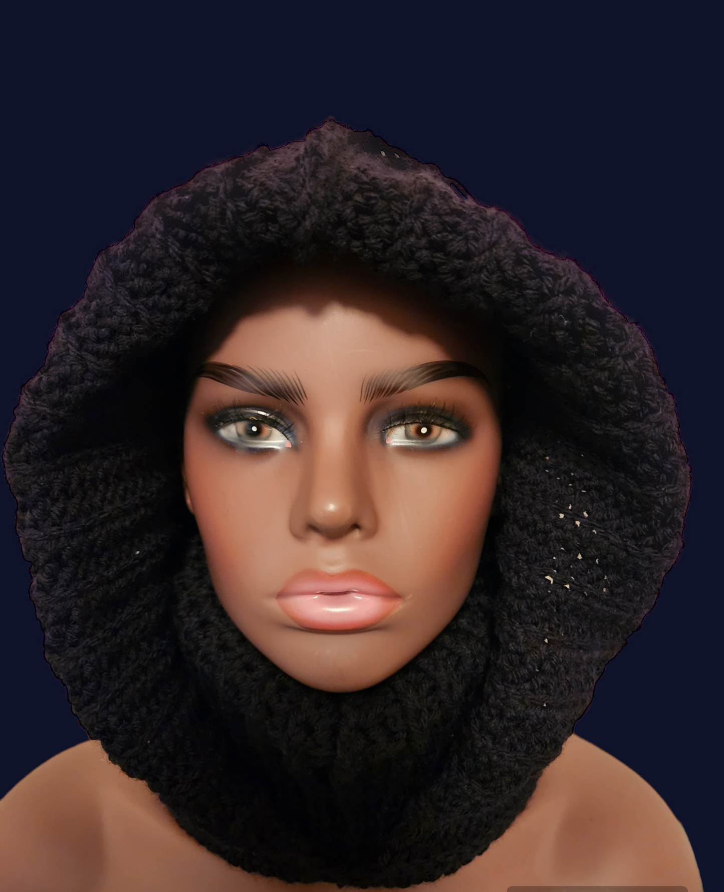 Crochet Turtleneck Hoodie