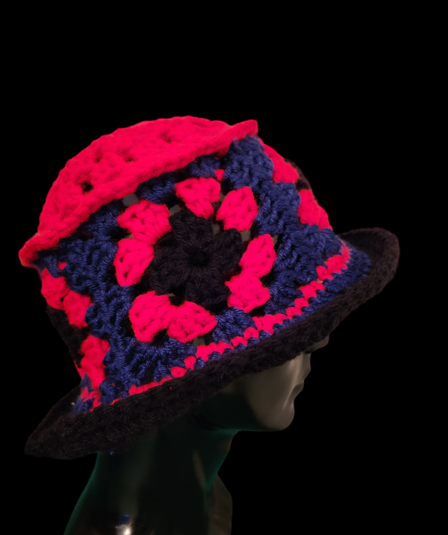 Crochet Granny Square Bucket Hat (Unisex)