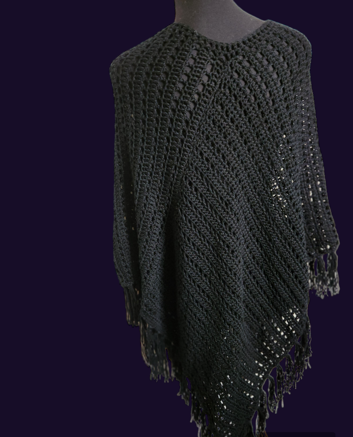 Crochet Fringed Poncho