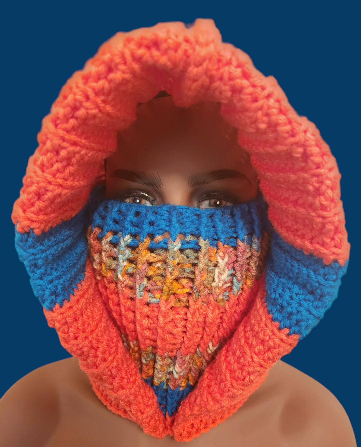 Crochet Turtleneck Hoodie