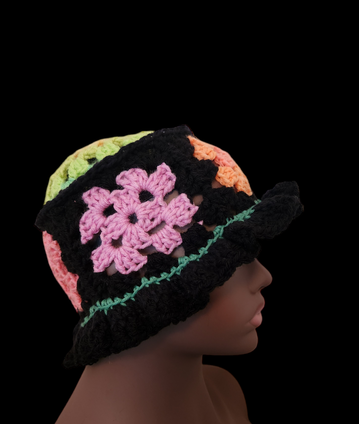 Crochet Granny Square Bucket Hat