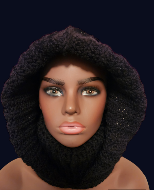 Crochet Turtleneck Hoodie