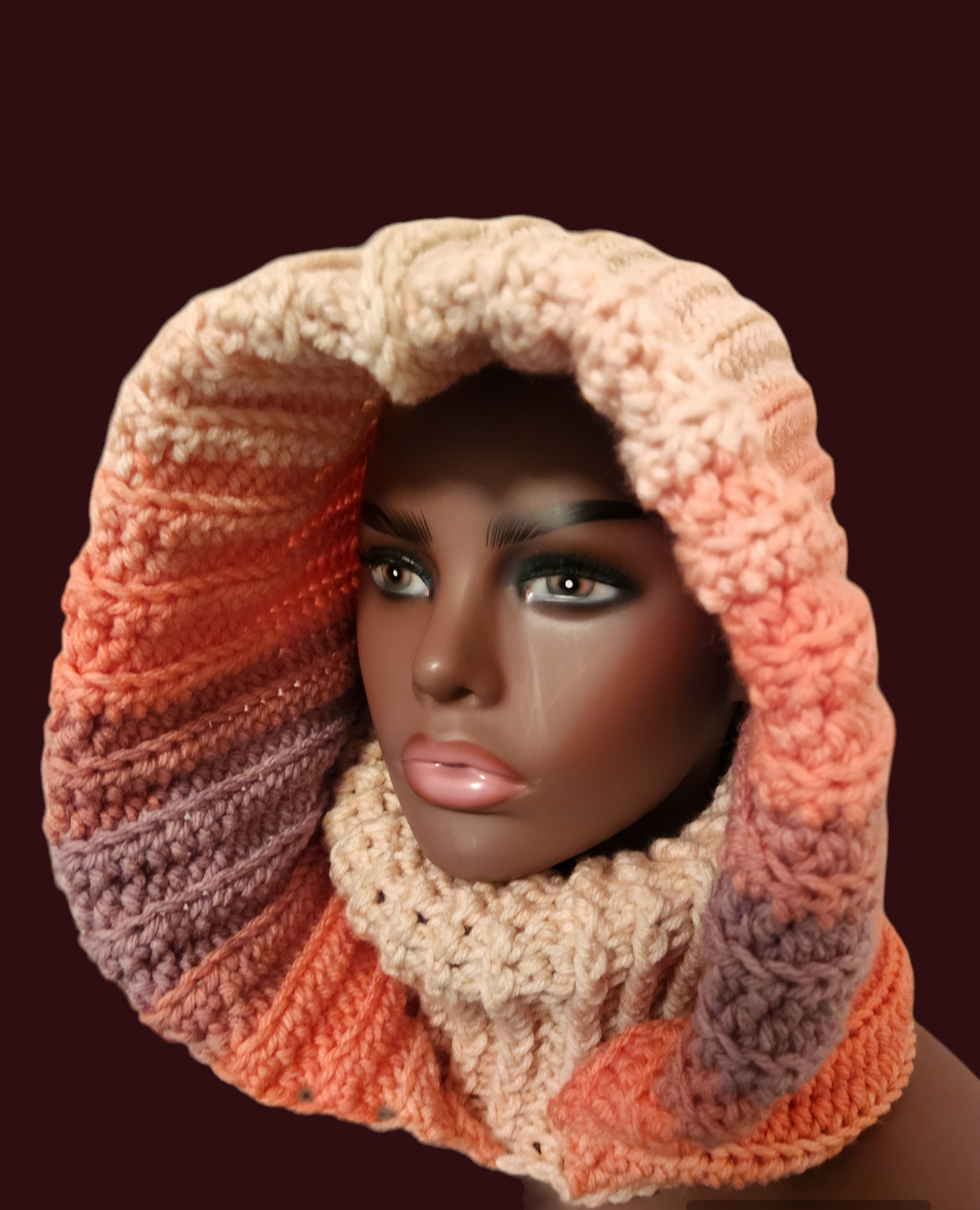 Crochet Turtleneck Hoodie